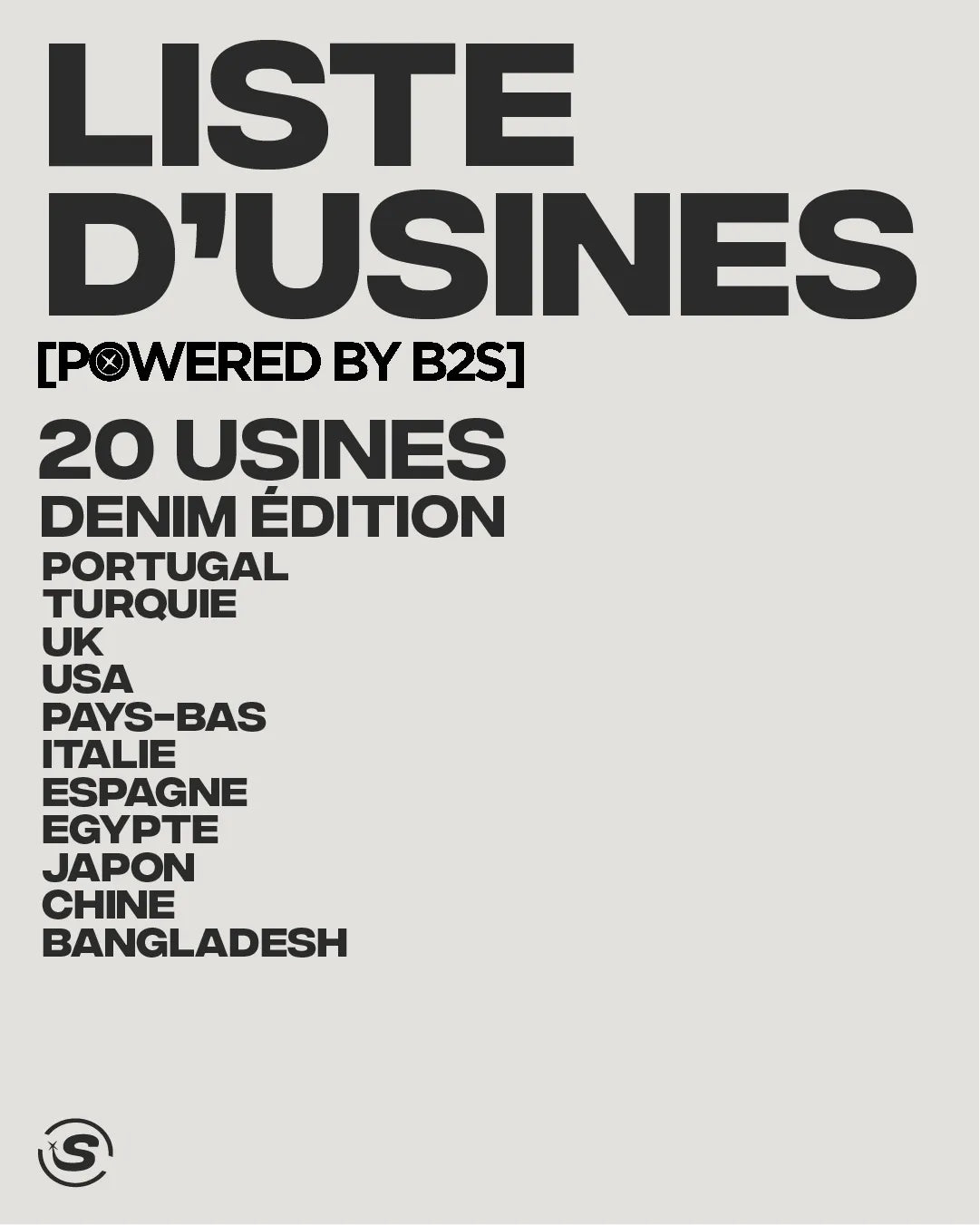LISTE D’USINES DENIM [POWERED BY B2S]