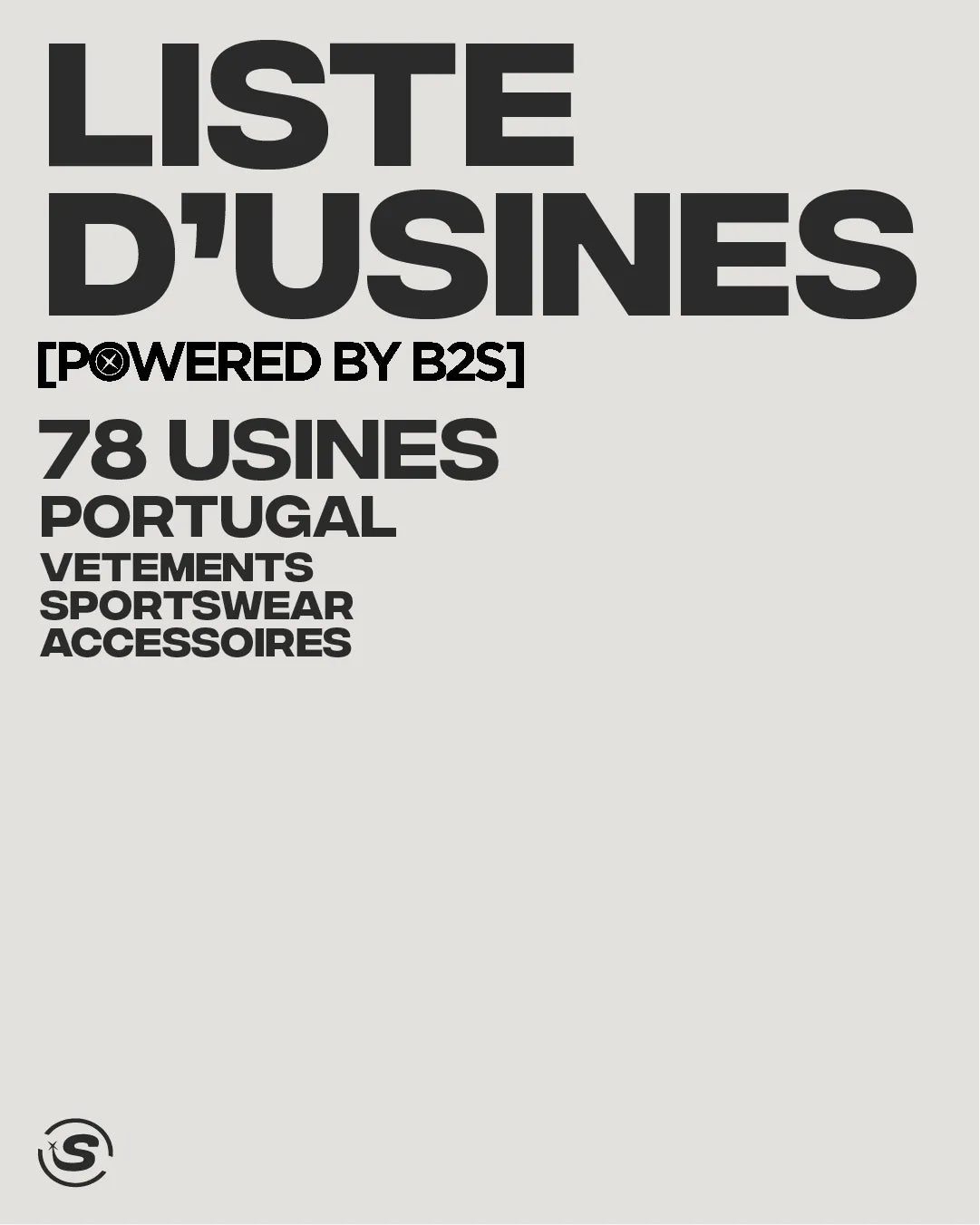 LISTE D’USINES PORTUGAL [POWERED BY B2S]