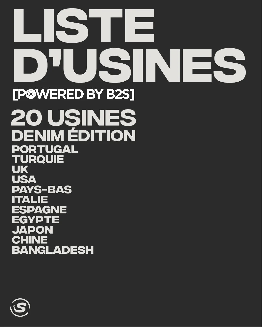 LISTE D’USINES DENIM [POWERED BY B2S]